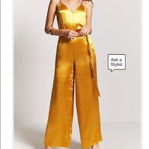 Belted Satin Jumpsuit